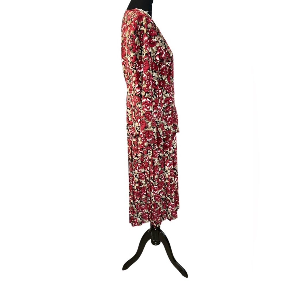 Vintage Volup Leslie Fay Women's Petite Floral Dress Size 16WP - Picture 3 of 15